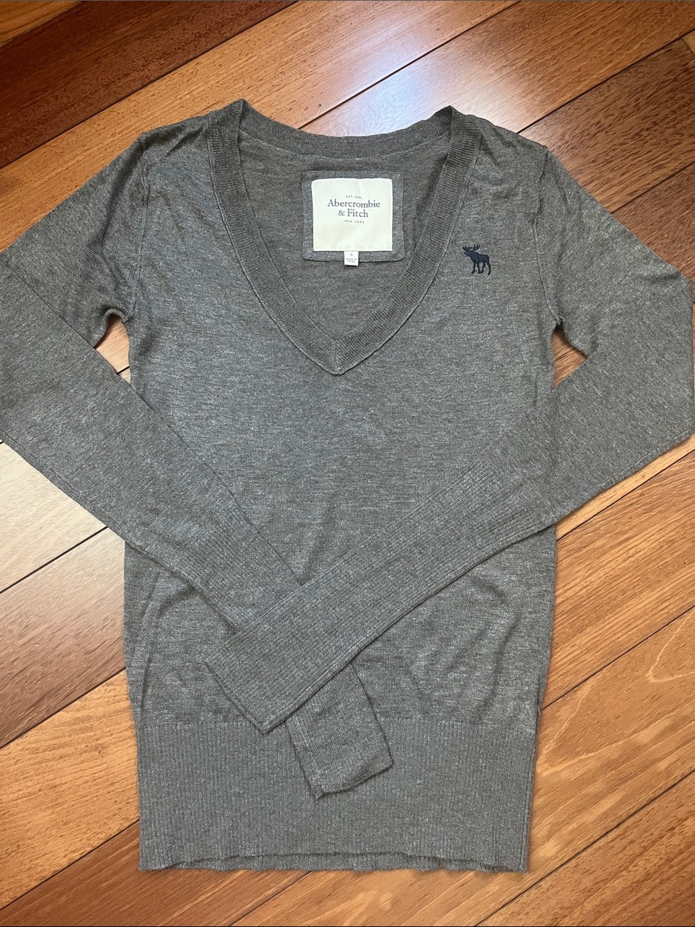 NWOT Y2K Abercrombie Moose Logo V Neck Sweater